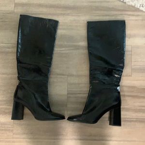 Black Zara knee-high boots